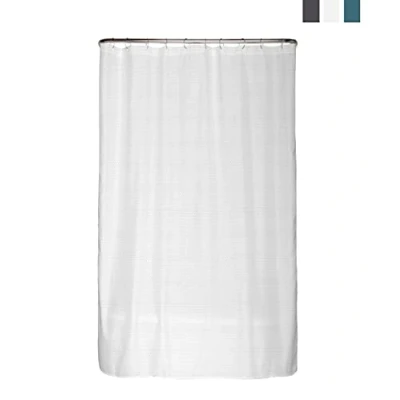 Afbeelding van arteneur® Premium douchegordijn, 120 x 180 antischimmel douchegordijn wit met structuurstof, ondoorzichtig, waterdicht, wasbaar en incl. e book (mogelijk niet beschikbaar in het Nederlands) ringen (sneeuwwit)