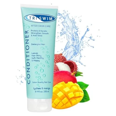 Afbeelding van TRISWIM Vochtinbrengende haarregenererende conditioner voor zwemmers, lychee mango, per stuk verpakt (1 x 250 ml)