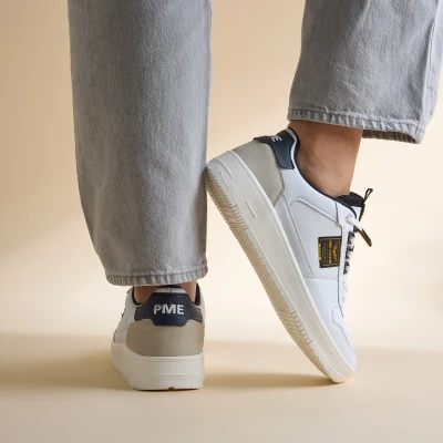 Afbeelding van PME Legend PBO2302090 Gobbler Sneakers laag, Heren, Maat: 42, White Leer/ synthetisch