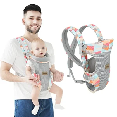 Afbeelding van IULONEE 4 in 1 Cabriolet Babydrager Verstelbare Houder Knuffelriemen Voorkant Achterzijde Draagzak voor Baby&#039;s en Kindere van 5 20kg (Kleurrijk)