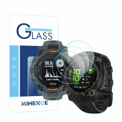 Afbeelding van MIHENCE Beschermfolie compatibel met Garmin Instinct 3 45 mm AMOLED/Solar Smartwatch, 9H anti kras gehard glas (3 stuks)