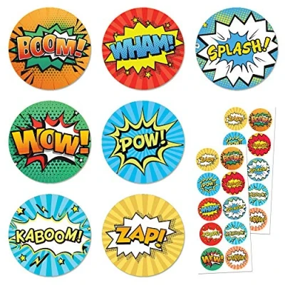 Afbeelding van 200 Stuks Superheld Stickers voor Kinderen 40mm, 10 Ontwerpen