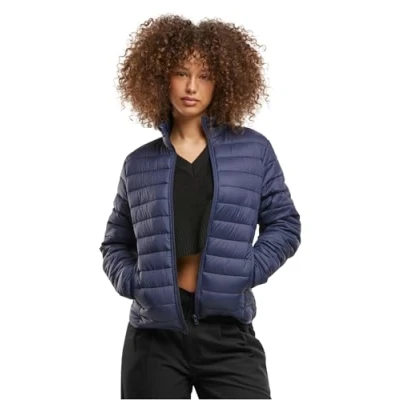 Afbeelding van Urban Classics Overgangsjack voor dames, ultra lichte bufferjas, bufferjas vrouwen, opstaande kraag, regular fit, Donkerblauw, XS