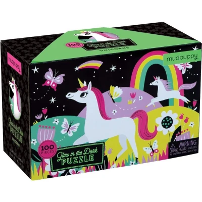 Afbeelding van Mudpuppy Glow in the dark puzzel unicorn 100 st.