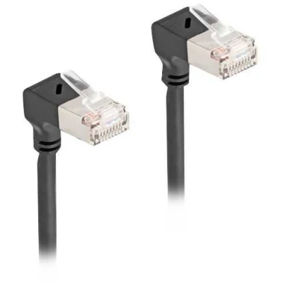 Afbeelding van Delock RJ45 Netzwerkkabel Cat.6A S/FTP Slim 90 unten / gewinkelt