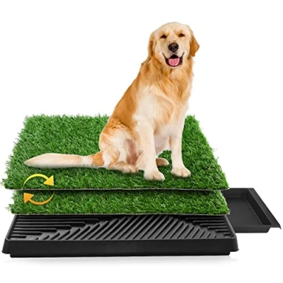 Afbeelding van 63 x 50 cm groot hondentoilet, puppytoilet, trainingsmat voor kleine, grote en oudere honden, diertoilet, twee stukken gras