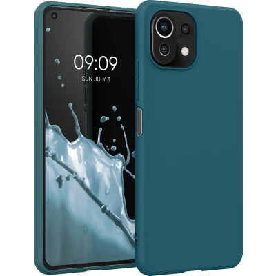 Afbeelding van kwmobile telefoonhoesje geschikt voor Xiaomi 11 Lite (5G) NE / Mi Hoesje smartphone Back cover in mat petrol