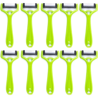 Afbeelding van Solingen Dunschiller Uno Y Model Kunststof Mes 4,2 cm Groen 10 stuks