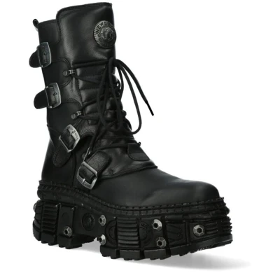 Afbeelding van New Rock M WALL373 S11 Laarzen zwart EU42 Leer Gothic, Industrial, Punk, wear