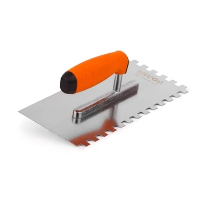 Afbeelding van Mivos Professionele stijlspaan 10 x mm roestvrijstalen tandspaan 270 130 met zachte grip tanden roestvrije gekartelde troffel Made in EU