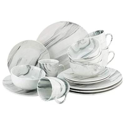 Afbeelding van CreaTable Combi servies Marmer (set, 16 delig)