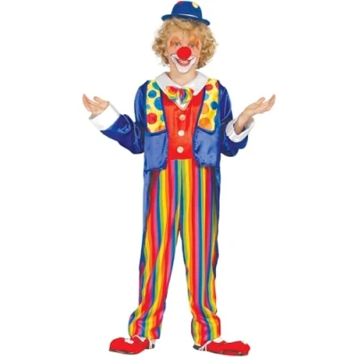 Afbeelding van Guirca Clown &amp; Nar Kostuum Lachen Man Jongen Multicolor 10 12 jaar Carnavalskleding Verkleedkleding