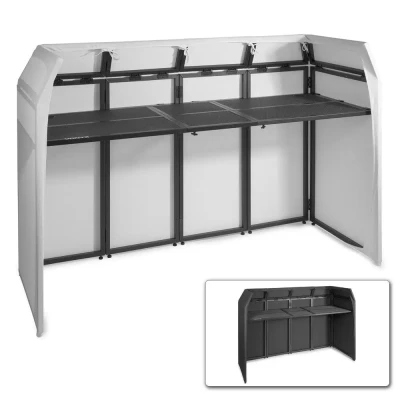 Afbeelding van Vonyx DB5 DJ Booth XL met zwarte en witte Lycra doeken