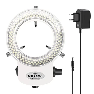 Afbeelding van Liseng 144 industrieel ringlicht, ringlamp voor optische ringlichtmicroscoop lichtbron 6000K 0 100% instelbare helderheid (EU stekkerwit)