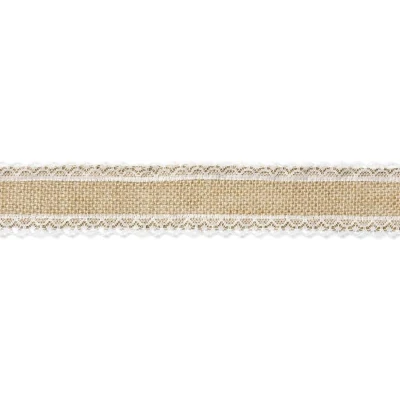 Afbeelding van Kanten Jute lint buitenrand 5cm breed 5 meter lang