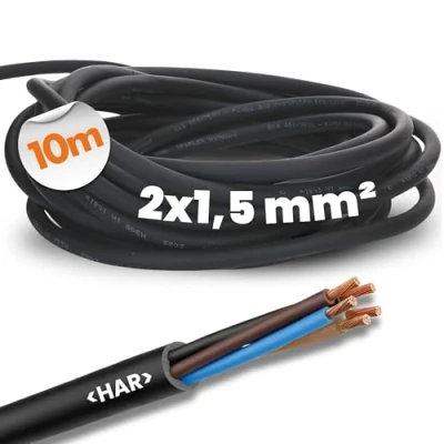 Afbeelding van LAPP 1600199/1 Rubberkabel H07RN F 2 x 1.5 mm² Zwart per meter