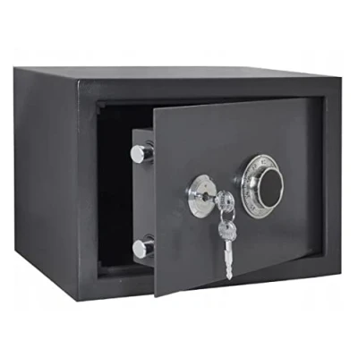 Afbeelding van Safe kluis meubelkluis met mechanisch cijferslot + dubbelbaardslot, kastkluis, geldkast, wandkluis, incl. 2x sleutel 6kg 9kg (350x250x250 grijs)