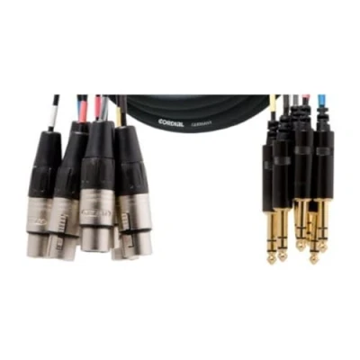 Afbeelding van Cordial Intro multicore XLRf/jack symm. 8 voudig, Rean stekker, 3,0m Analoge kabels