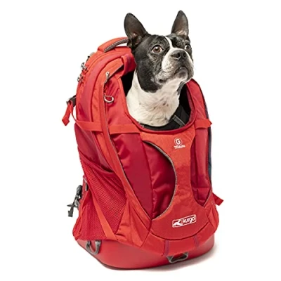 Afbeelding van Kurgo G Train K9 Pack, draagrugzak voor kleine honden en katten, ideaal wandelen of reizen, waterdichte bodem, chili rood