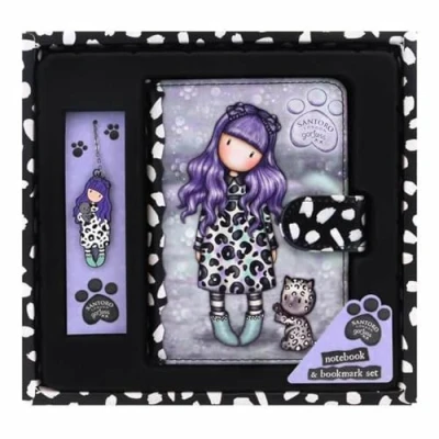 Afbeelding van Schrijfset Gorjuss Smitten kitten Paars Zwart Wit