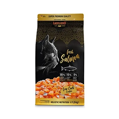 Afbeelding van Leonardo Fresh Salmon Kattenvoer, droogvoer voor katten met 85% vers vlees, volledig voer volwassen van alle rassen vanaf 1 jaar