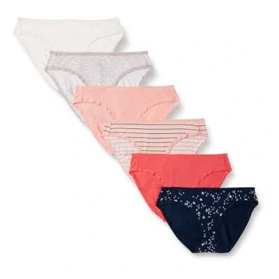 Afbeelding van Amazon Essentials Women&#039;s Katoenen onderbroek in bikinimodel (verkrijgbaar grote maten), Pack of 6, Sterren/Stippen/Streep/Veelkleurig, XL
