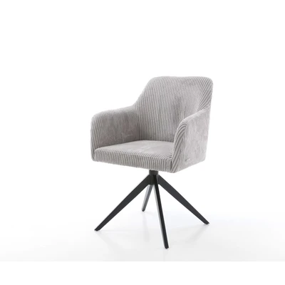 Afbeelding van DELIFE Draaistoel Greg Flex koord zilver grijs kruisframe breed zwart 360 draaibaar rocker functie pocketveer kern
