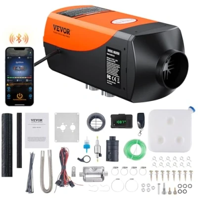 Afbeelding van VEVOR Diesel Standkachel 2KW 12V Luchtverwarmer met LCD display &amp; afstandsbediening Bluetooth APP Brandstoftank van 10L Autoverwarming Auto Heater Voor auto&#039;s, campers, bussen, bestelwagens, vrachtwagens, boten