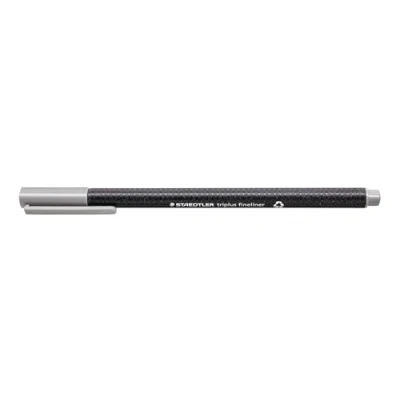 Afbeelding van Staedtler 334 Triplus Fineliner Superfine Puntpennen, 0,3 mm, Zilvergrijs, Doos van 10