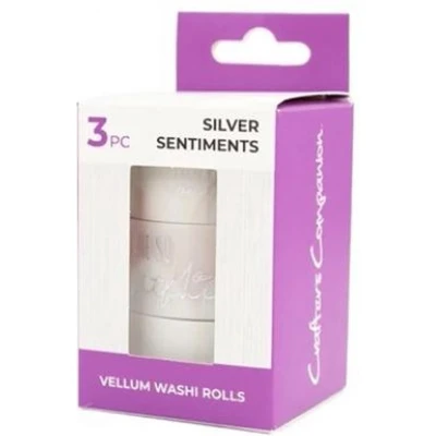 Afbeelding van CC Vellum Washi Tape Rolls Silver Sentiments