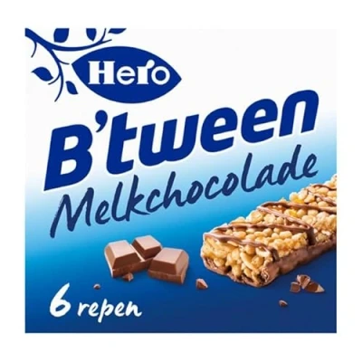 Afbeelding van 10x Hero B&#039;tween Mueslireep Melkchocolade 6x25 gr