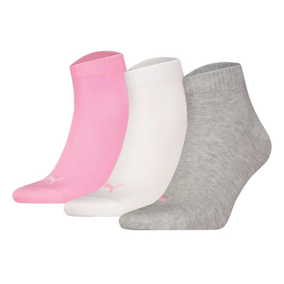 Afbeelding van Puma Sokken 3P Quarter Socks Roze/Grijs Maat 39/42