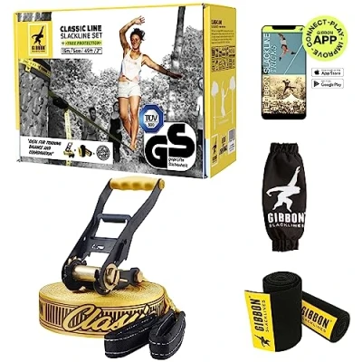 Afbeelding van Gibbon Slackline Classic geleverd met ratpad ratelbedekking + Tree Wear
