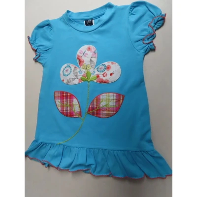 Afbeelding van T shirt korte mouw Meisjes Blauw Bloem 2 jaar 92