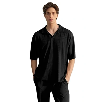 Afbeelding van Trendyol Gelimiteerde Editie Stone Oversize/Wide Cut Textured Wrinkless Ottoman Polo Neck T Shirt Tmnss23Po00020