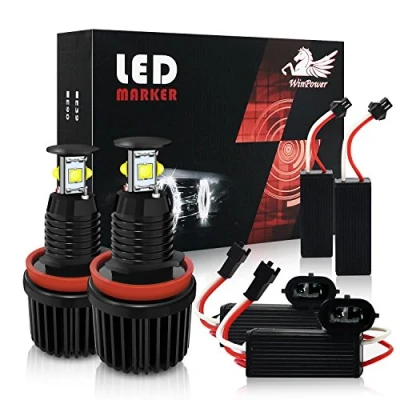 Afbeelding van WinPower H8 40W LED Car Angel Eyes Halogeen Conversiekit Geen fout CanBus Koplamp Halo ringmarkering Lampen Positielichten 6000K Xenon, 2 Stuks