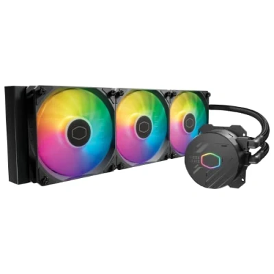 Afbeelding van Cooler Master MasterLiquid 360L Core ARGB Vloeistofkoelsysteem processor afmeting radiator: 360 mm (voor: LGA 1700, LGA1200, LGA1151, LGA1150, LGA1155, LGA1156 AMD AM5, AM4, AM3+, AM3, AM2+, AM2, FM2+, FM2, FM1) 3x 120 RGB Fan zwart