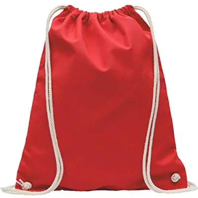 Afbeelding van katoenen sporttas 1 stuk 38 x 42 cm rugzak stoffen tas tas, jute OEKO TEX® geteste dames &amp; heren, kinder gymtas voor schilderen in rood