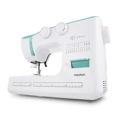 Afbeelding van MEDION naaimachine met vrije arm SM60 (60 watt, 60 verschillende steekpatronen knoopsgaten, led naailampje, automatische draadinrijger, achteruitrijgknop, draadafsnijder, MD10689)