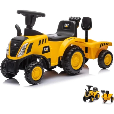 Afbeelding van CAT Tractor Loopauto Met Aanhanger Geel