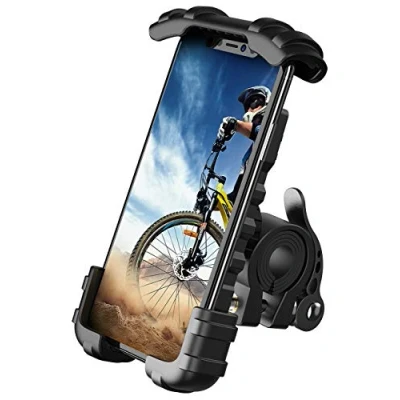 Afbeelding van Lamicall Fiets Telefoonhouder, Motorfiets Telefoonstandaard Universele 360 ​​Roterende Houder Standaard voor iPhone 11 Pro Xs Max XR X 8 7 6S Plus, HUAWEI, Samsung S10 S9 S8, andere Telefoons Zwart