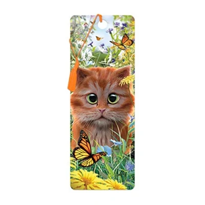 Afbeelding van 3D boekenlegger poes
