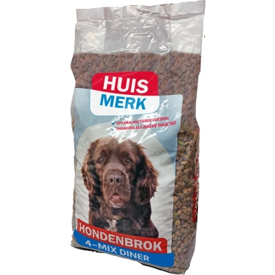 Afbeelding van Huismerk 4 Mix Diner Adult Hondenvoer 10 kg