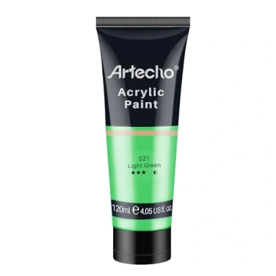 Afbeelding van Artecho acrylverf voor kunst, lichtgroen, 120 ml, hout, stof, handwerk, canvas, leer en steen, om te schilderen, geschikt beginners professionele schilders