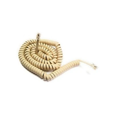 Afbeelding van Telefoonkabel beige spiraalkabel RJ9 4P4C kabel 0,8 4,5 m