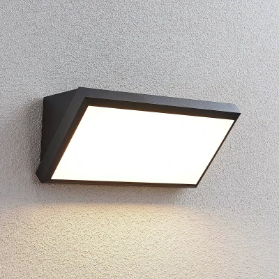Afbeelding van Lindby LED plafondlamp 1licht polycarbonaat, ABS H: 13.8 cm donkergrijs (RAL 7024, wit Inclusief lichtbron