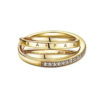 Afbeelding van Pandora Shine 169057C01 Ring Cross Over Triple Band goudkleurig