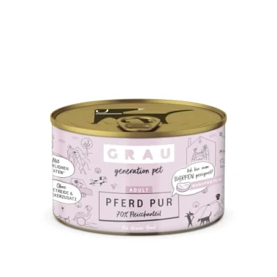 Afbeelding van GRAU het origineel Natvoer voor honden Puur paard, 6 verpakking (6 x 200 g), monoproteïne, volwassen