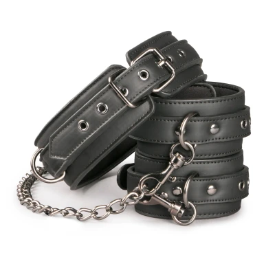 Afbeelding van Kunstleren Halsband Met Enkelboeien