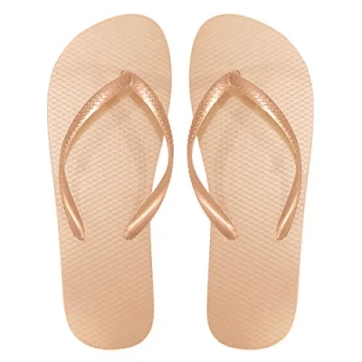 Afbeelding van SUGAR ISLAND® Unisex dames meisjes heren zomer strand FLIP flop zwembadschoenen, Abrikoos Goud, 5/6 UK